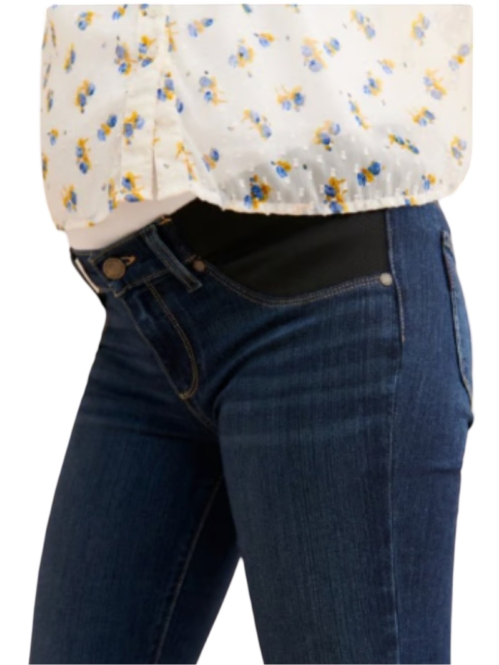 PAIGE Maternity Manhattan Slim Bootcut Jeans “Nottingham” Wash - Picture 4 of 16